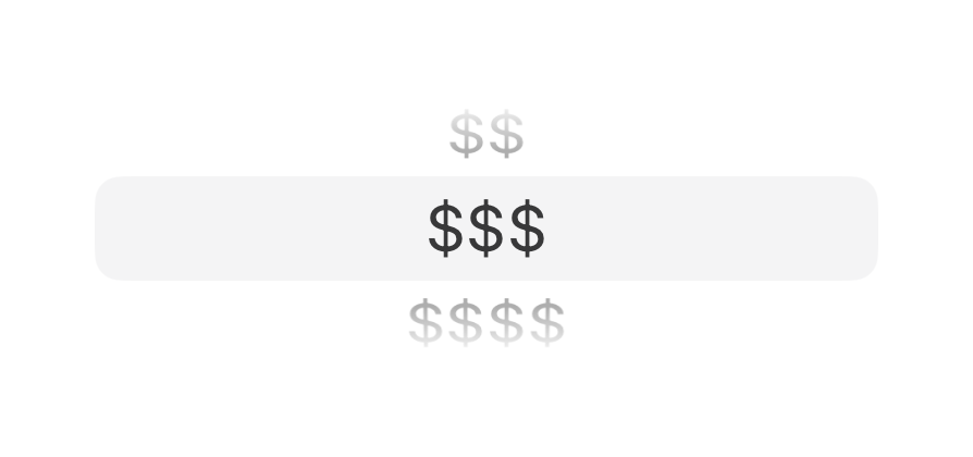Picker component on iOS.
